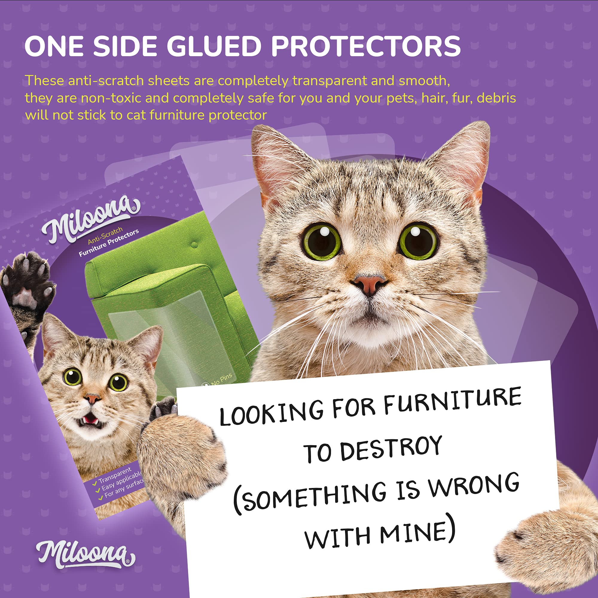 Protector de muebles antiarañazos, 4 hojas, fundas de sofá para gatos, disuasorio de arañazos de gatos para muebles, protector de arañazos de sofá contra gatos, protector de muebles