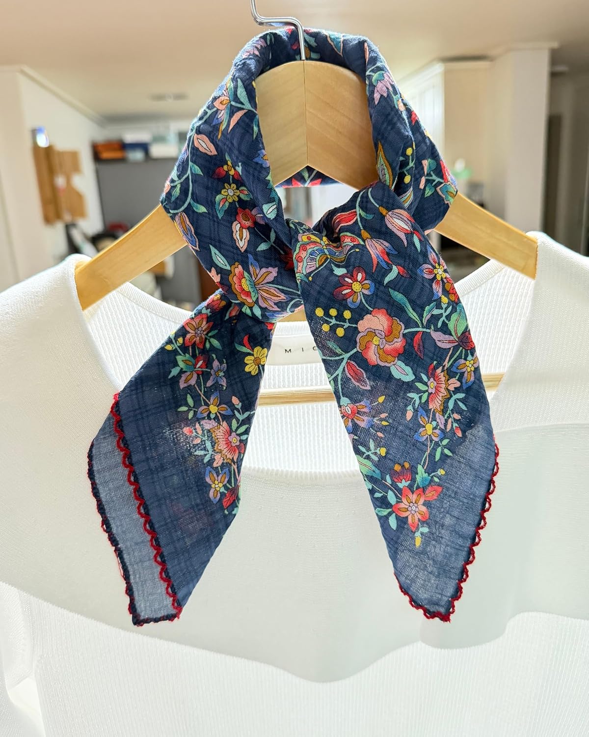 Premium Floral Bandana for Women – Soft Cotton & Viscose (Bamboo) Vintage Boho Head Scarf, Lightweight Hair Wrap - Image 3