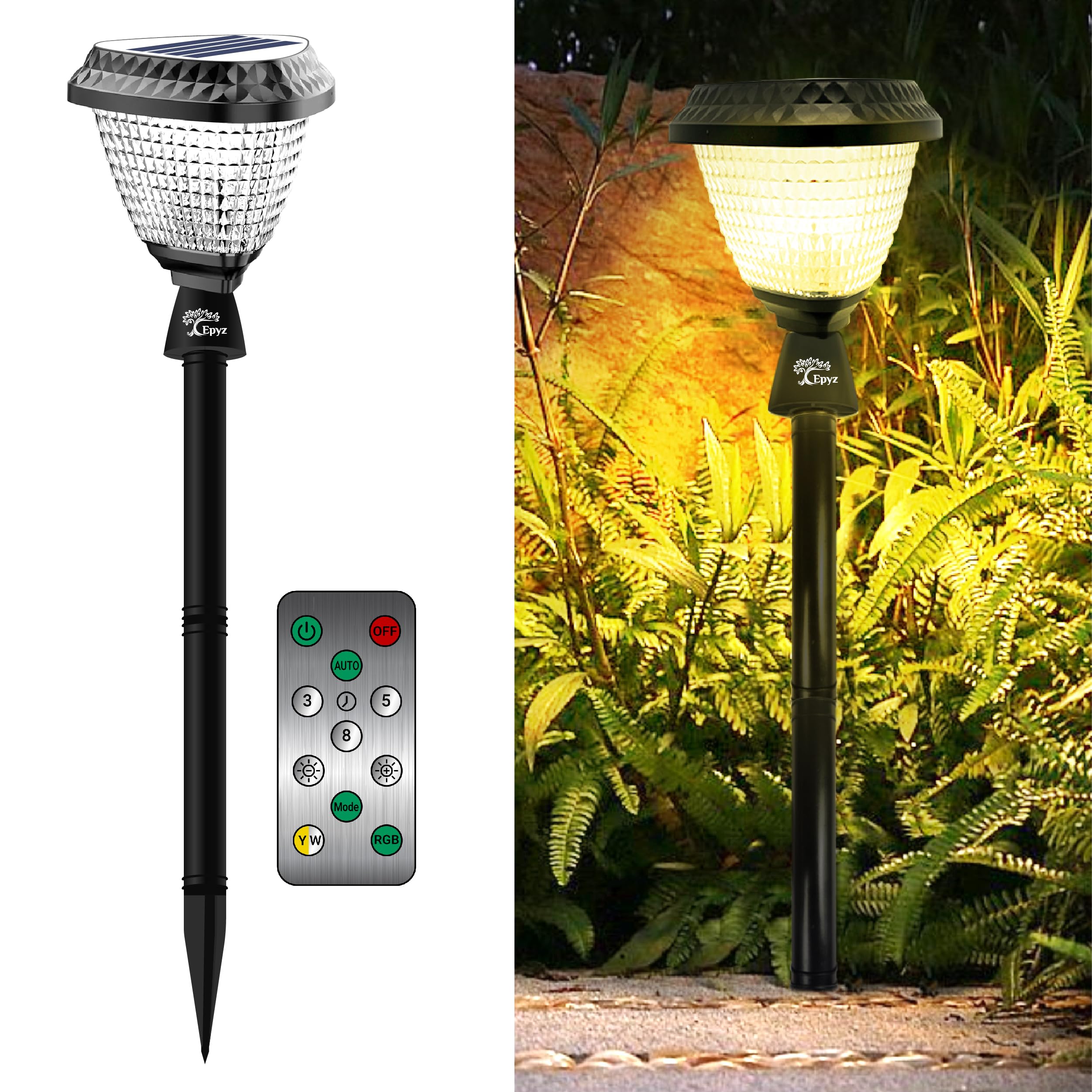 Epyz Plastic Solar Pillar & Stake Light Triangle Shape With 34 Leds, 2W Solar Panel, 2000Mah Battery, 3 Type Of Lights, Application For Fence, Garden, Wall, Outdoor (Triangle, Multicolor)