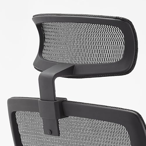 Miniatura 6 de Amazon Basics Silla ergonómica de escritorio con respaldo alto, cómodos reposabrazos abatibles, asiento de malla contorneada, giratorio, negro, 25.5