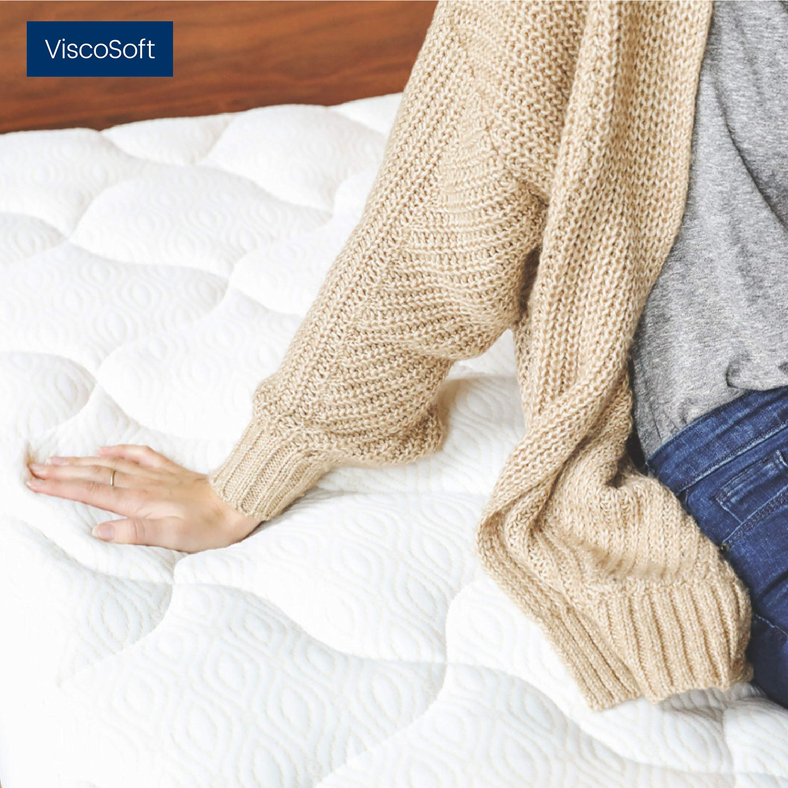 mello Surmatelas 135x190 Bien-Etre, Matelassage léger Haute qualité, Housse Tissu Respirant et rafraichissant à Base de Cuivre Effet Bien-être, Soutien Moelleux pour Toutes Positions de Couchage