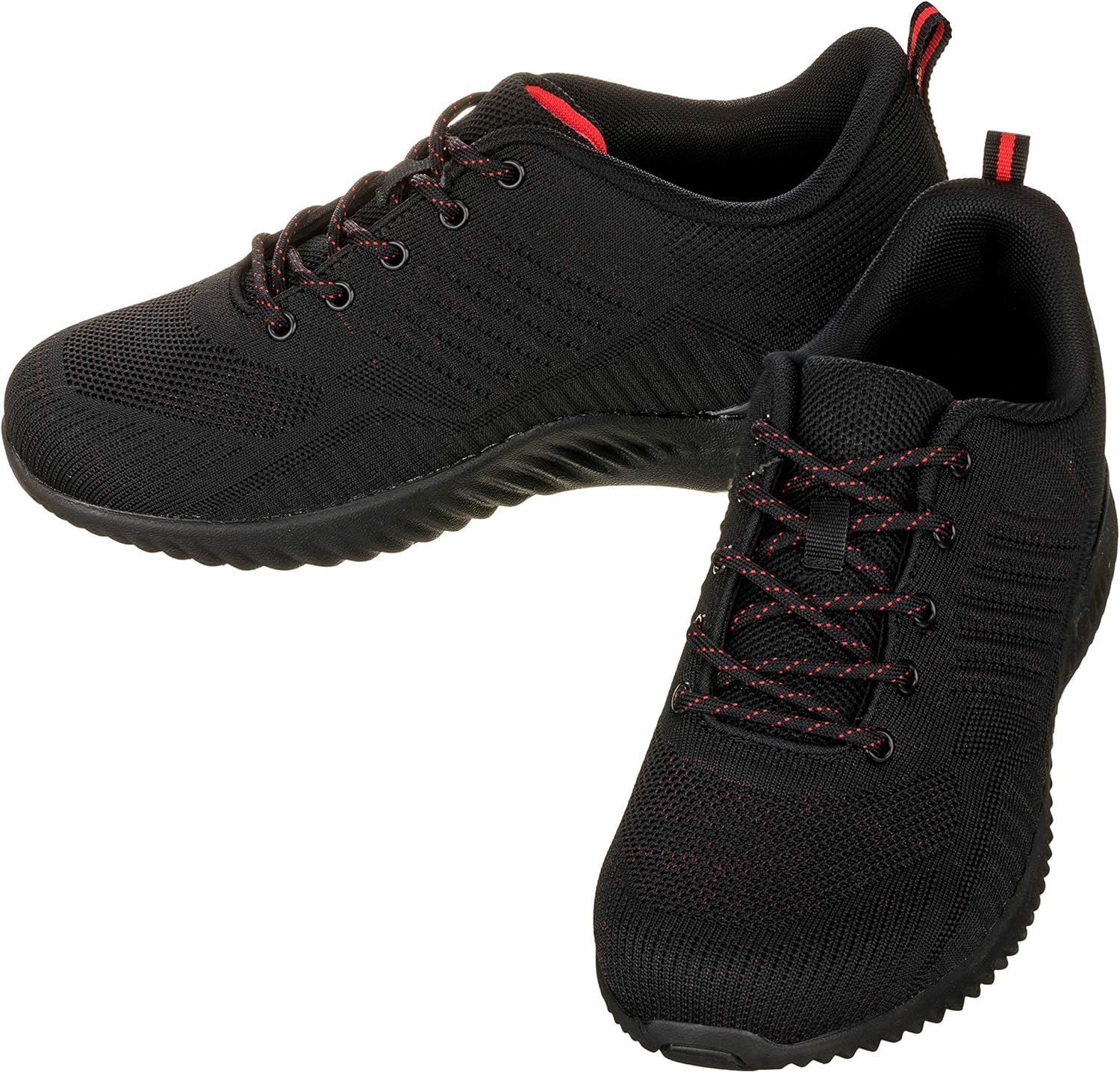 CALTO Men's Invisible Height Increasing Elevator Shoes - Black/Red Ultra Lightweight Sporty Sneakers - 2.6 Inches Taller - Q211 - Size 10 D(M) US - Image 5