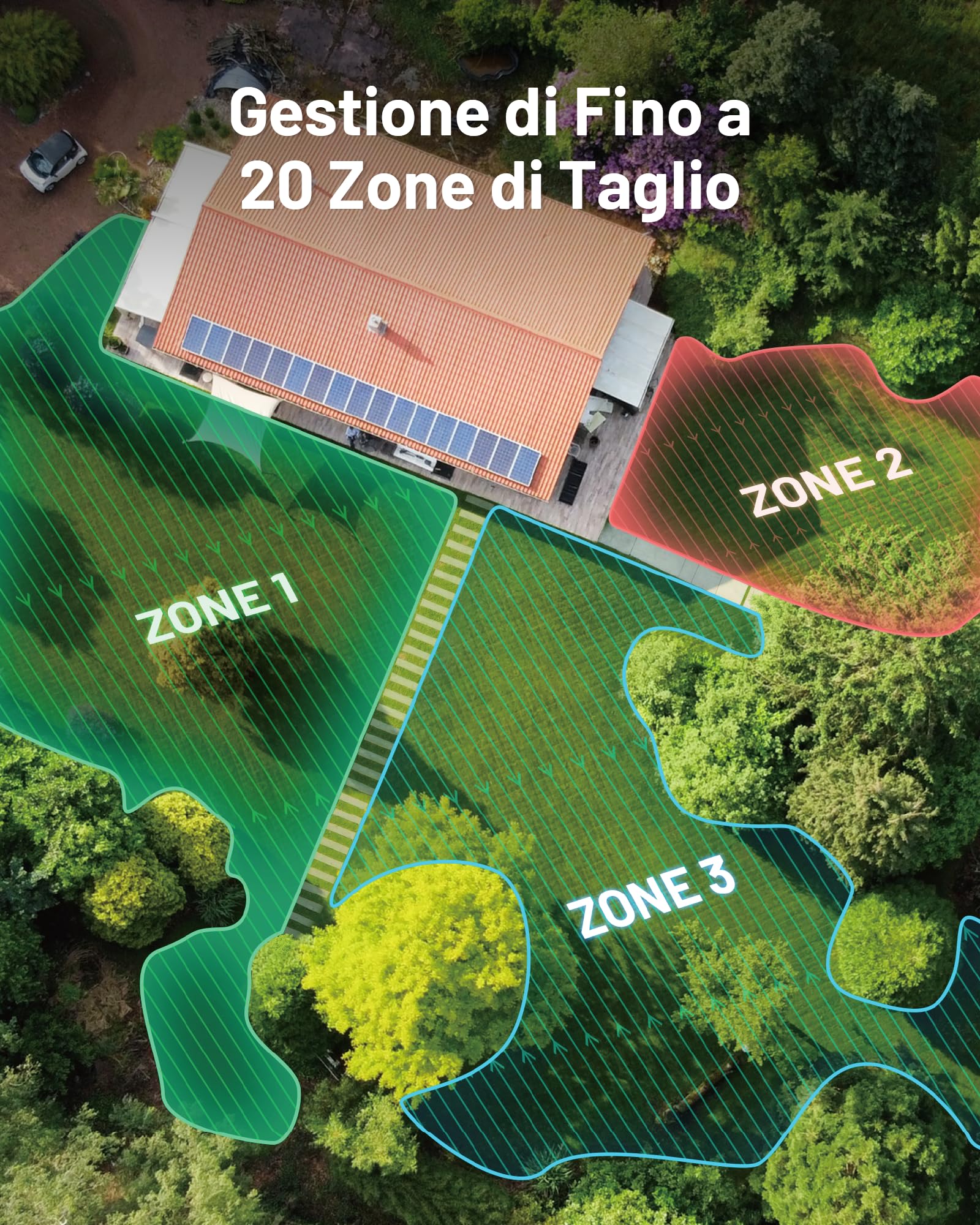 MAMMOTION LUBA mini AWD 800 Robot Tagliaerba Senza Filo Perimetrale, Consigliato 800m², Max. 1000m², Mappatura Automatica Visione AI 3D, Pendenze 80%, Altezza di Taglio 20-65mm, con Modulo 4G