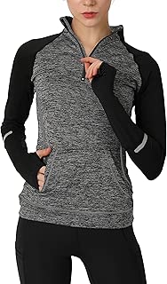 Women's Yoga Long Sleeves Half Zip Sweatshirt Girl Athletic Workout Running Jacket - coolthings.us