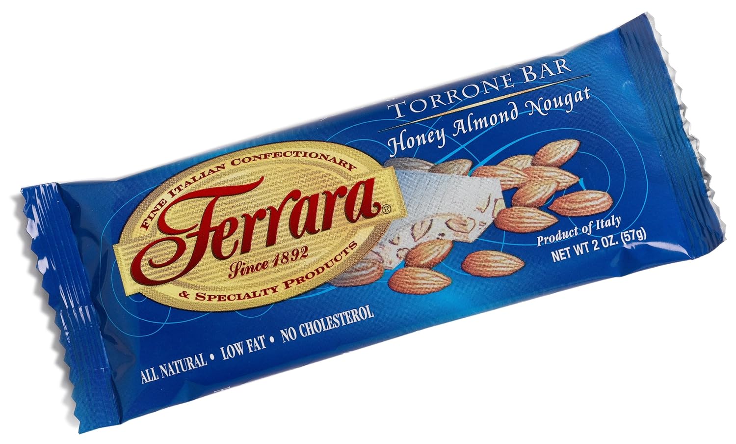 Ferrara Traditional Torrone Bar, 2-Ounce Bars (Pack of 24)