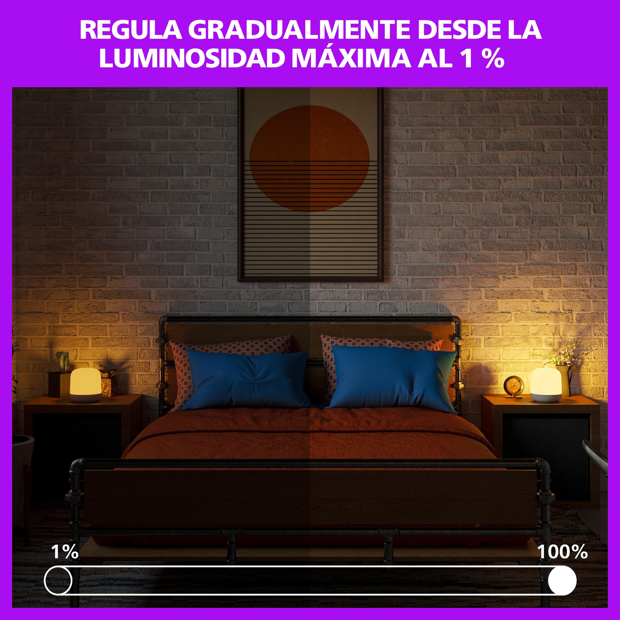 Philips Smart Lighting Lámpara de Sobremesa Hero, Todo Color, Luz Regulable Blanca Cálida a Fría, Control Táctil, Connected by WiZ, Sincronización de Música, Alexa, Google Home, Apple Home