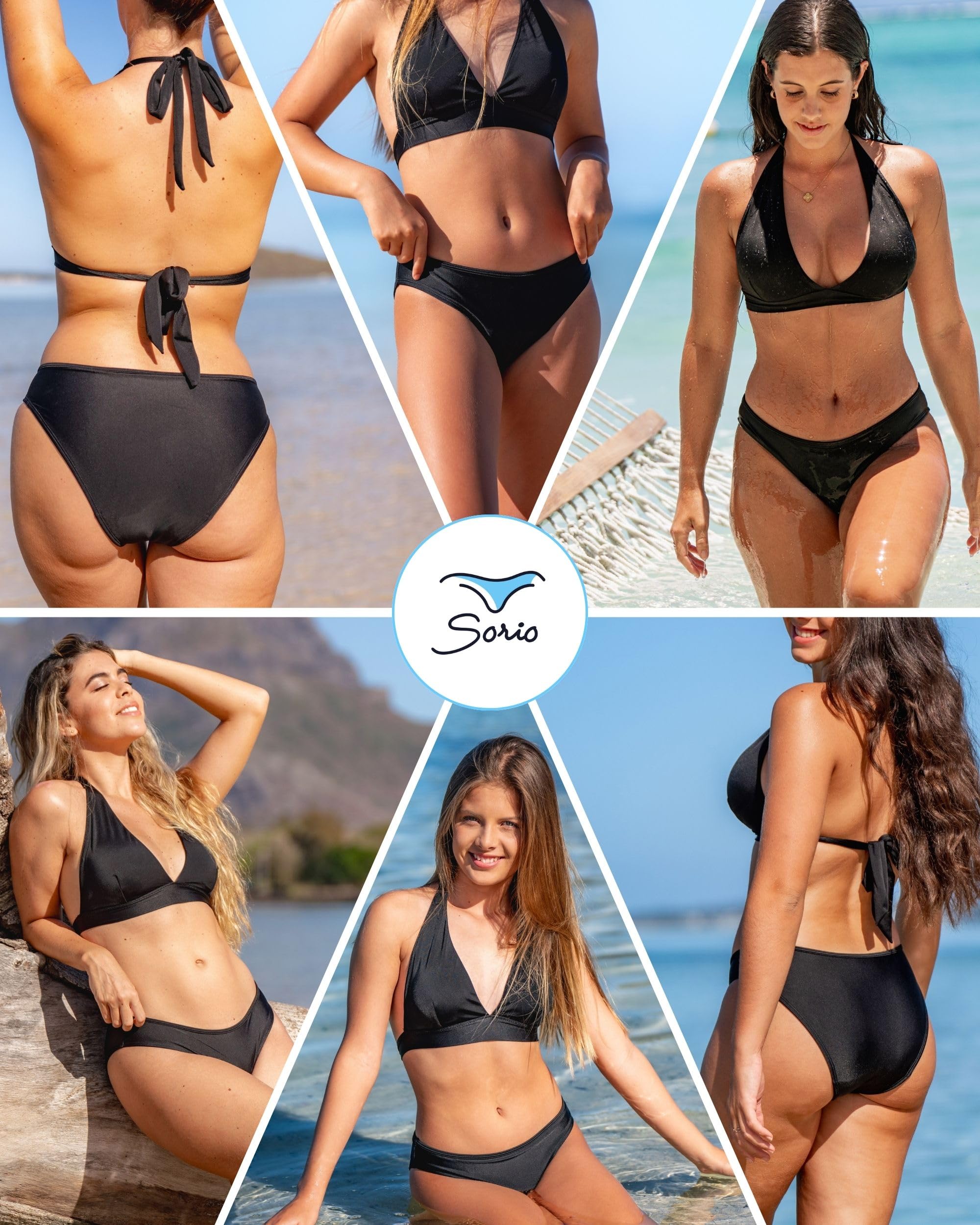 SORIO® Bikini Menstrual Mujer y Niña - Flujo Moderado a Abundante - Absorbente, Antifugas y Antiodor - Discreto y Cómodo - Piscina y Playa - Eva