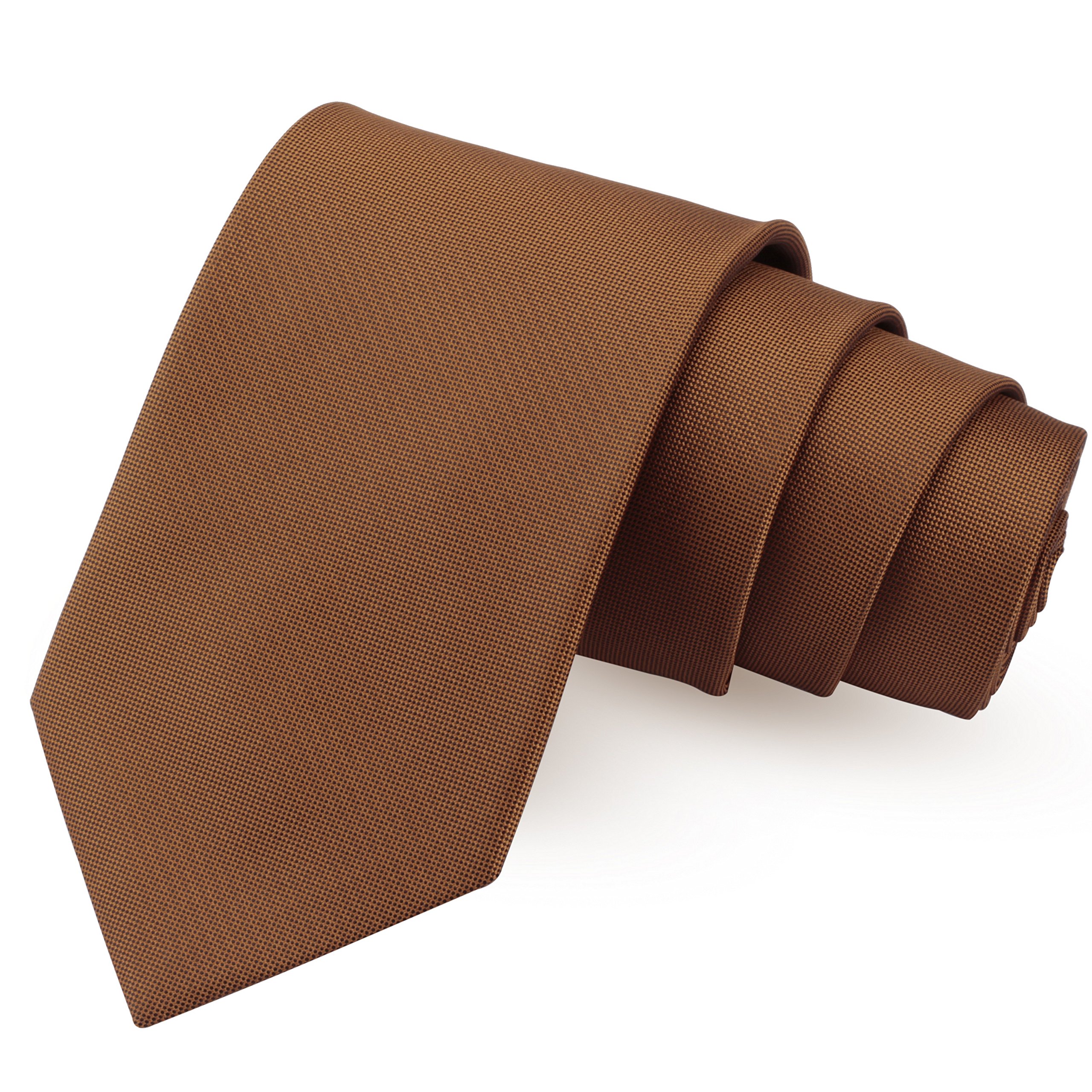 peluche Charming Brown Colored Microfiber Necktie for Men-picture-43