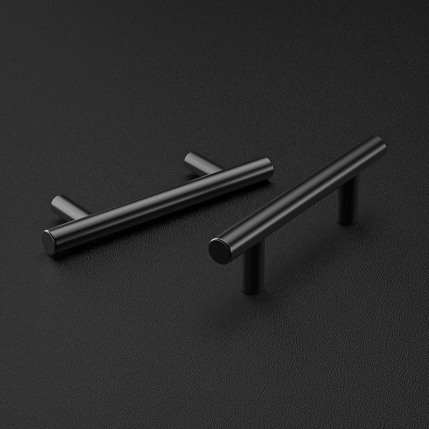 MaxGear 15 Pack 5" Cabinet Handles Drawer Pulls, 3-inch Hole Center, Brushed Nickel Cabinet Handle “T” Bar Cabinet Pulls Dresser Furniture Handle Hardware for Kitchen, Stainless Steel, Matte Black