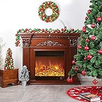 Vista 7 de Guirnalda de Navidad de 6 pies, adornos inastillables para colgar en interiores y exteriores, decoración para colgar en el hogar, fiesta, árbol