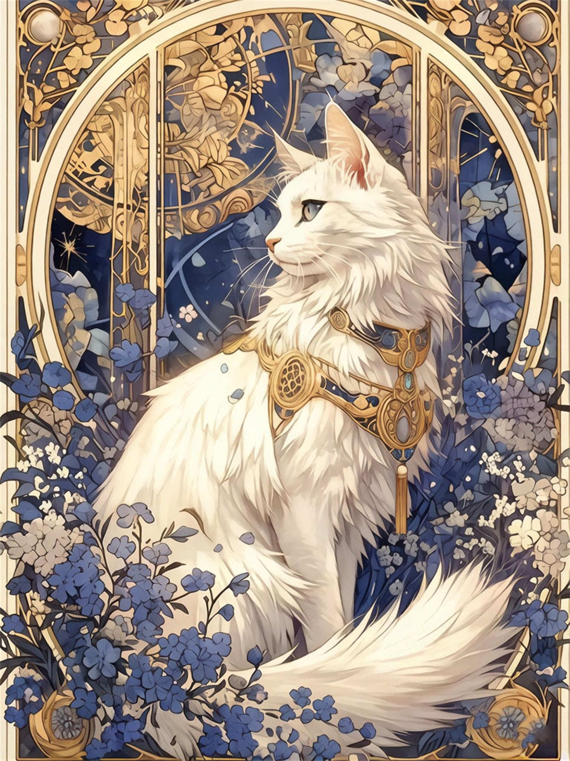 NZNANCHU Cat Diamond Painting Kit for Adults,5D Diamond Art Kits for Beginner,Gem Art,Crystal Kits Round Drill for Home Wall Decor Gifts,Women,Men