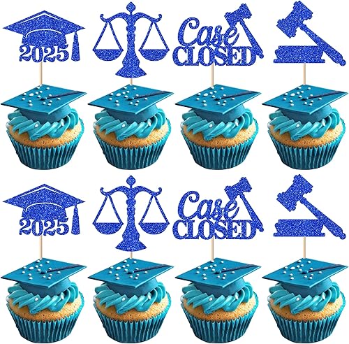 Miniatura 435 de Paquete de 24 adornos dorados para cupcakes de graduación 2025 con purpurina So Proud of You Done Diploma Graduation Cap Cupcake Picks Class of 2025