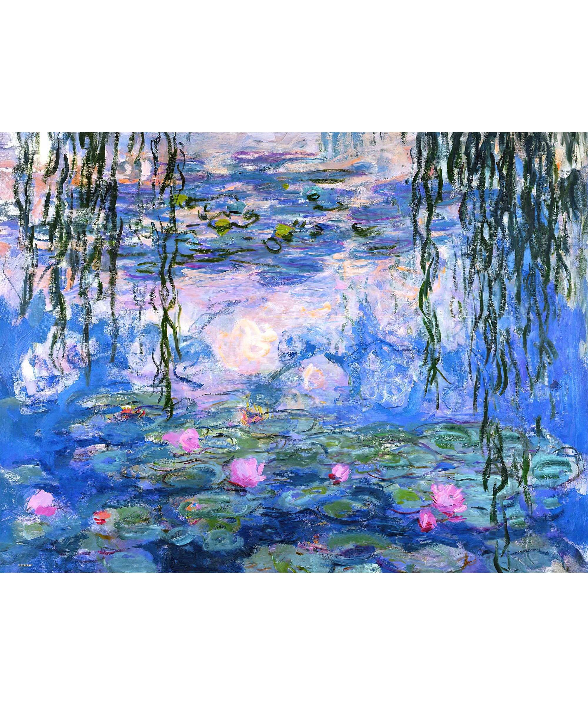 PieceRelax PieceClicks Plastic Jigsaw Puzzles for Adults 1000 Pieces Impressionist Art Puzzle Monet - Nympheas - 25.2 x 18.9 Inches, Claude Monet Water Lilies Famous Painting Jigsaw Puzzle [U1114]