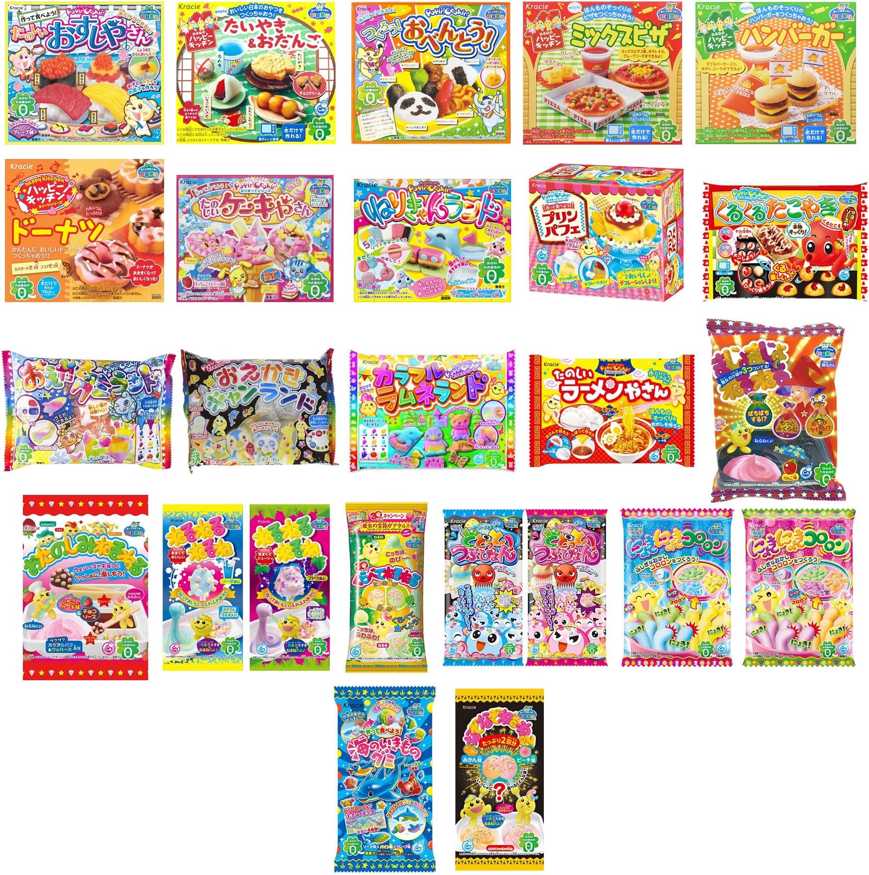 Kracie DIY Candy Gummy Making Kit Poppin' Cookin' 25 pcs Set 2016 April (Pudding Parfait,Hamburger,Bento...)