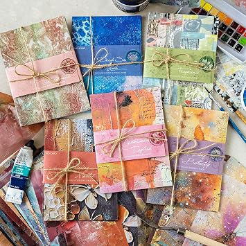 Alideco 120pcs Vintage Colorful Art Oil Paintings Scrapbooking Paper for Journaling Supplies, Decorative Craft Paper for Junk Journals caiseyishushangdian