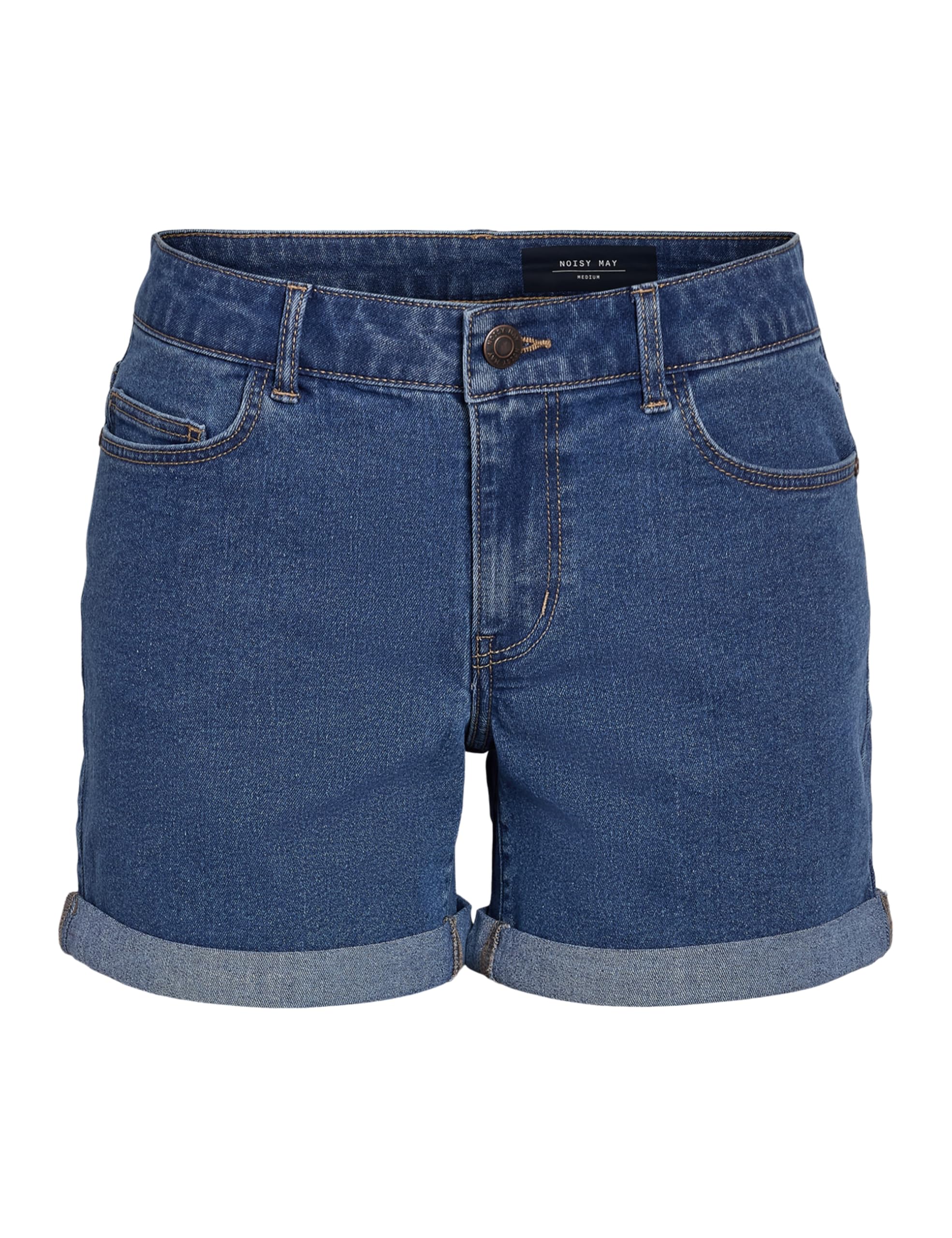 NOISY MAY Damen Jeansshorts Slim Fit Knopfverschluss Denim Bequemes Design