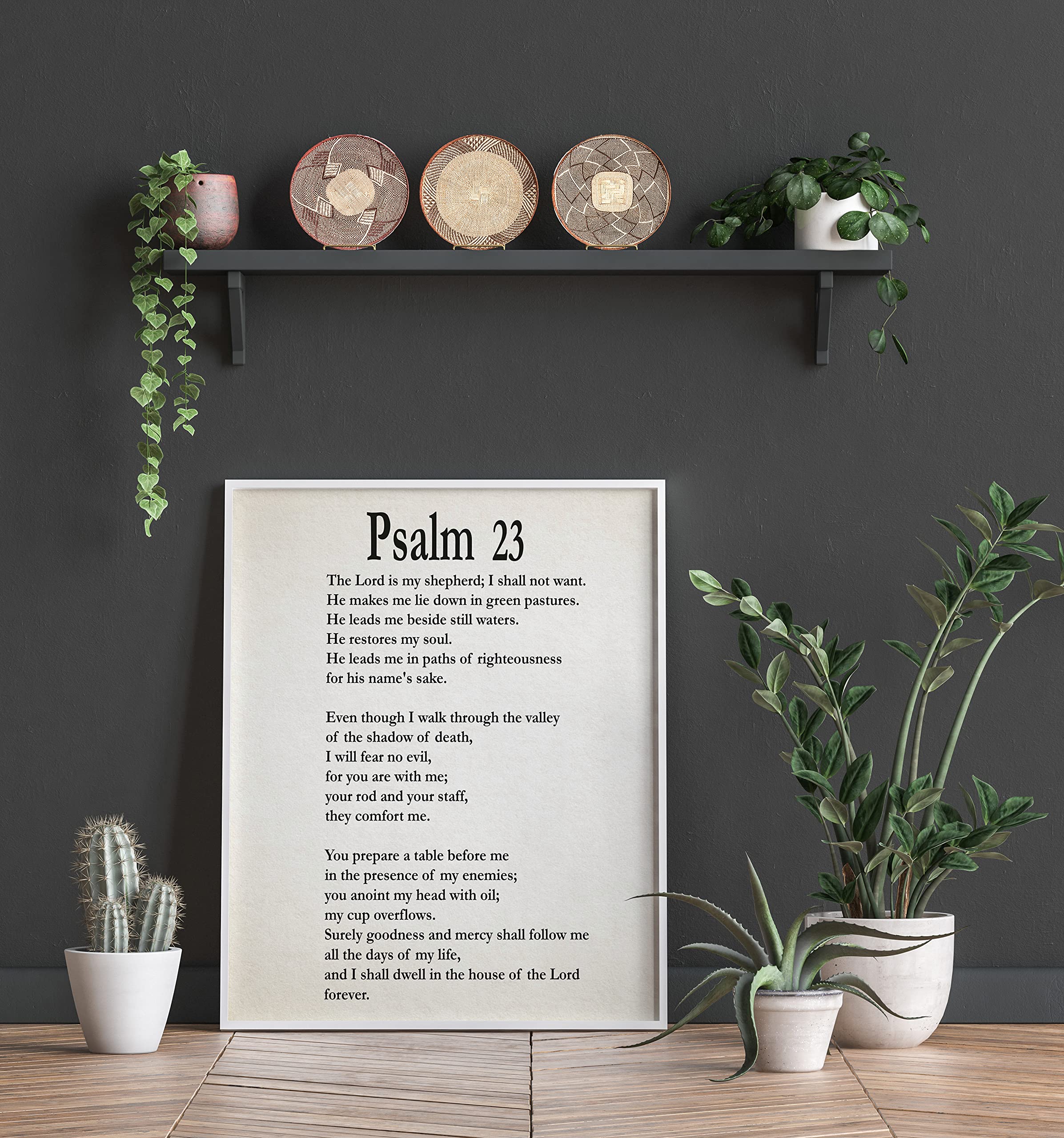 Tableau Chrétien Toile Bleu Et Gris – Citation "Bénir" – Décoration Murale 40x20 Pouces