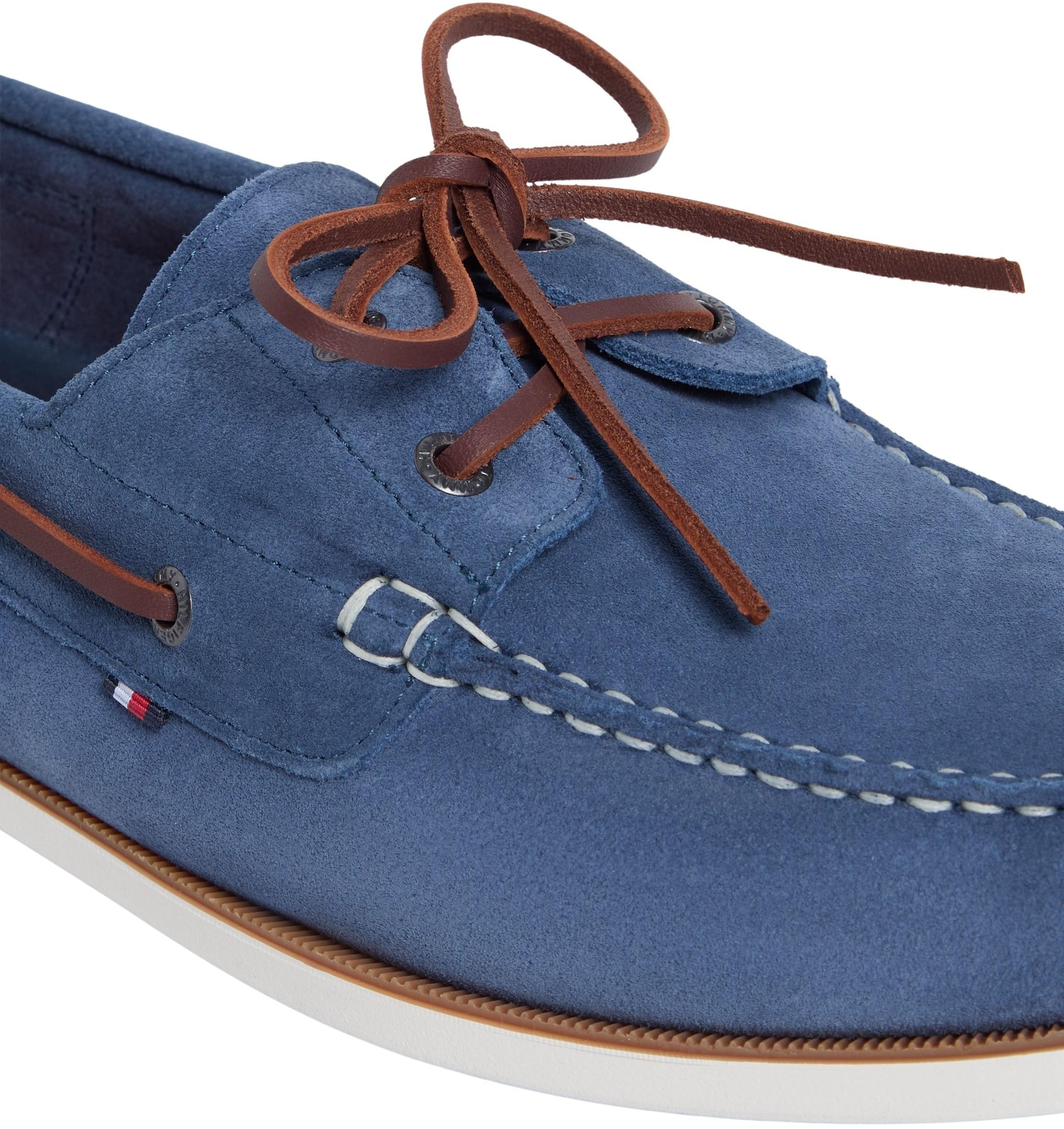 Tommy Hilfiger TH Boat Shoe Core Suede Fm0Fm05387 - Zapatos náuticos para Hombre, Color Azul (mar Egeo), 8