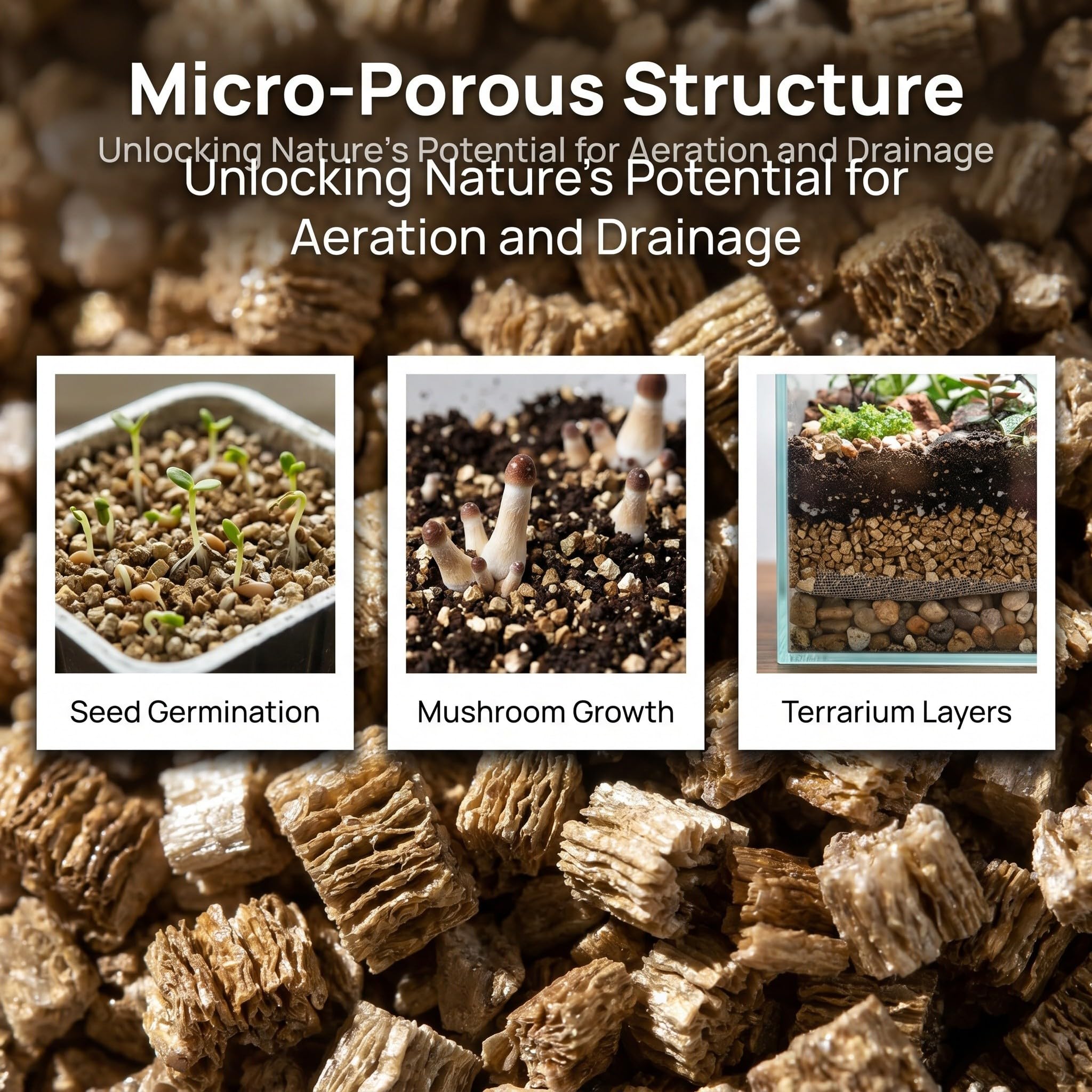 YARNOW 2 sacchi di vermiculite fine - 28,21 oz Vermiculite fine per orticoltura, ideale per la salute delle piante e per vassoi di semina - Substrato da 1-3 mm per giardinaggio biologico, coltivazione