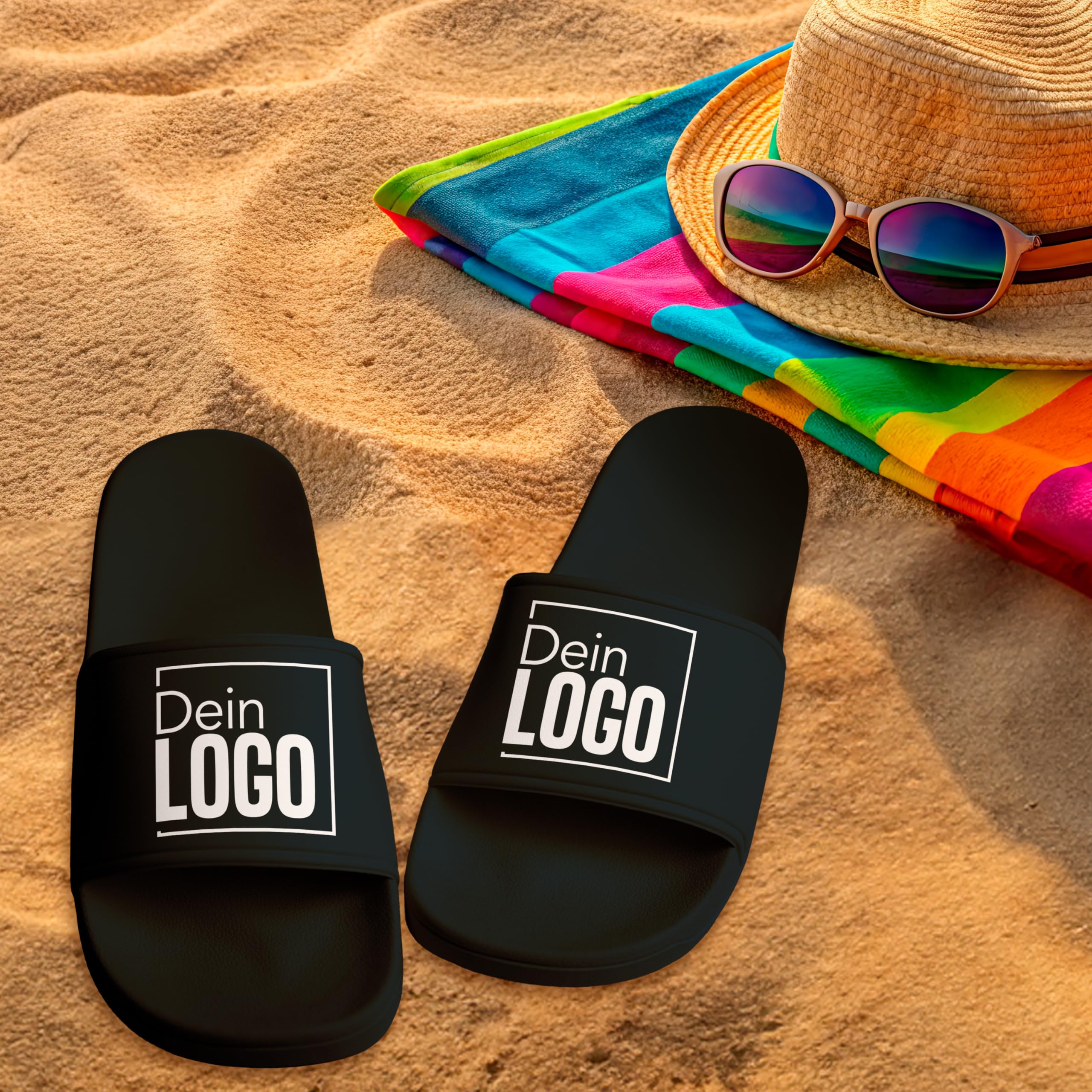 True Statements Badelatschen personalisiert mit eigenem Logo/Bild – selbst gestalten - Schlappen Slipper Slides