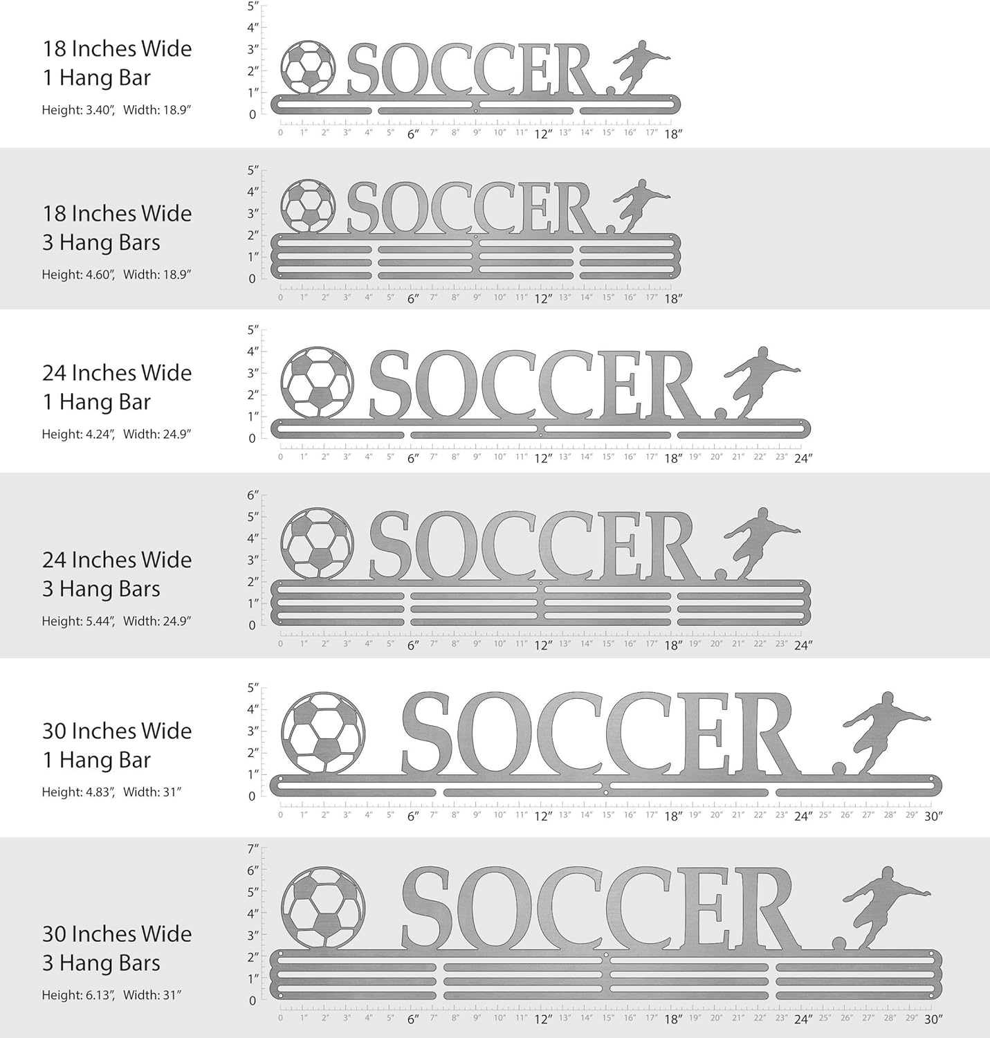 Allied Medal Hangers - Soccer - Male Figure - Multiple Variations Offered!