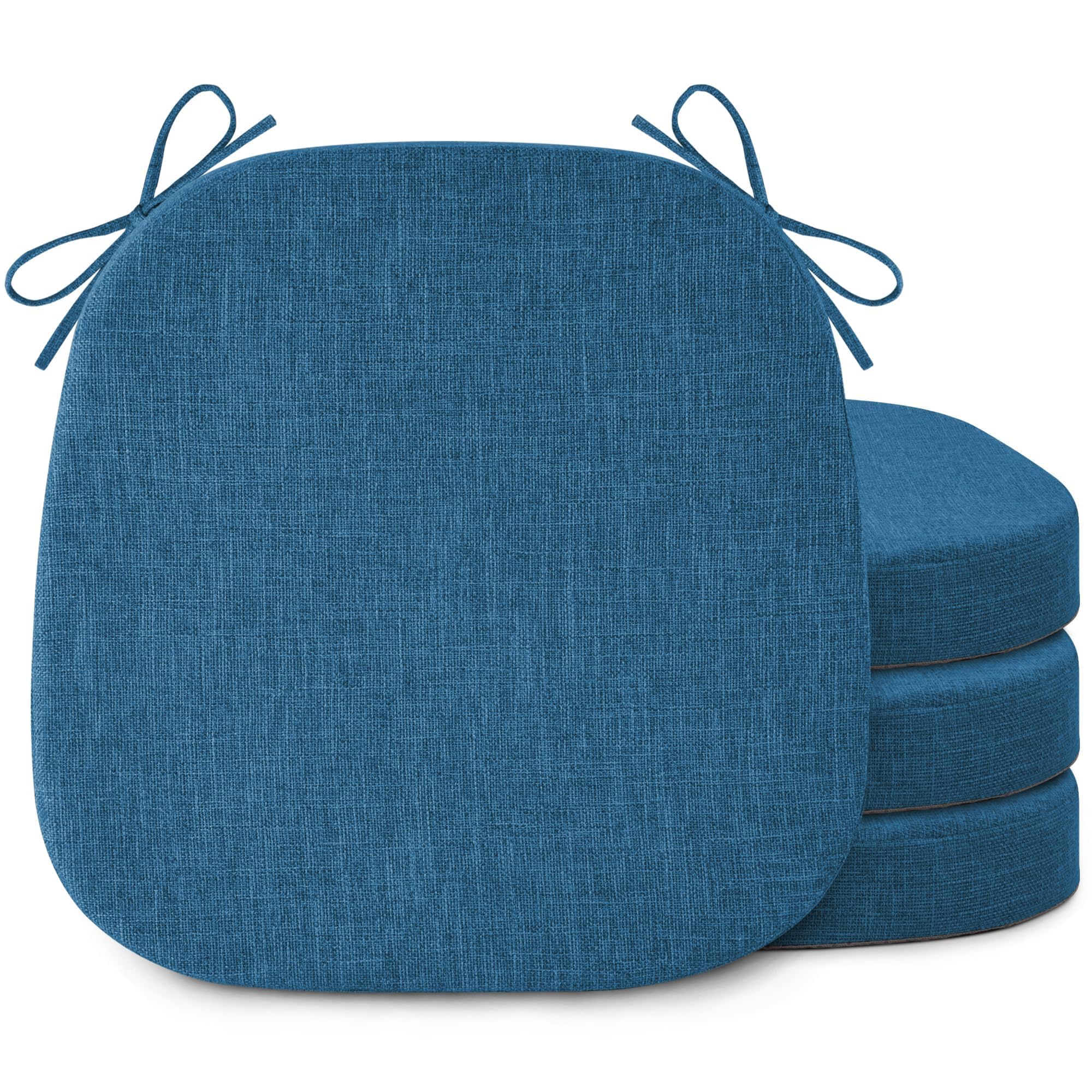 MineCozy Seat Cushions for Dining Chairs Set of 4, 41X41X5 cm, Blue