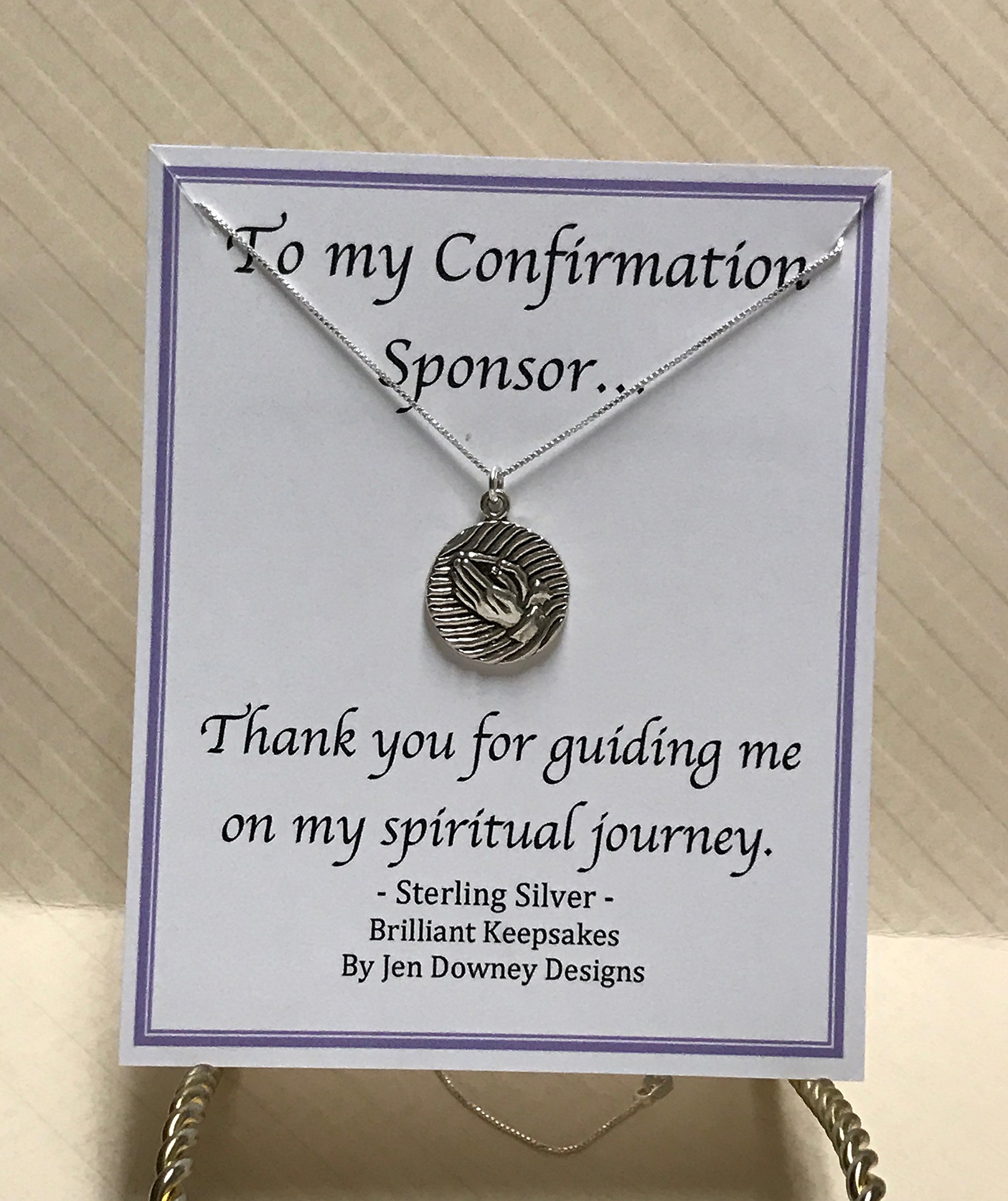 Confirmation Sponsor Gift Idea Sterling Silver Praying Hands Unisex Option