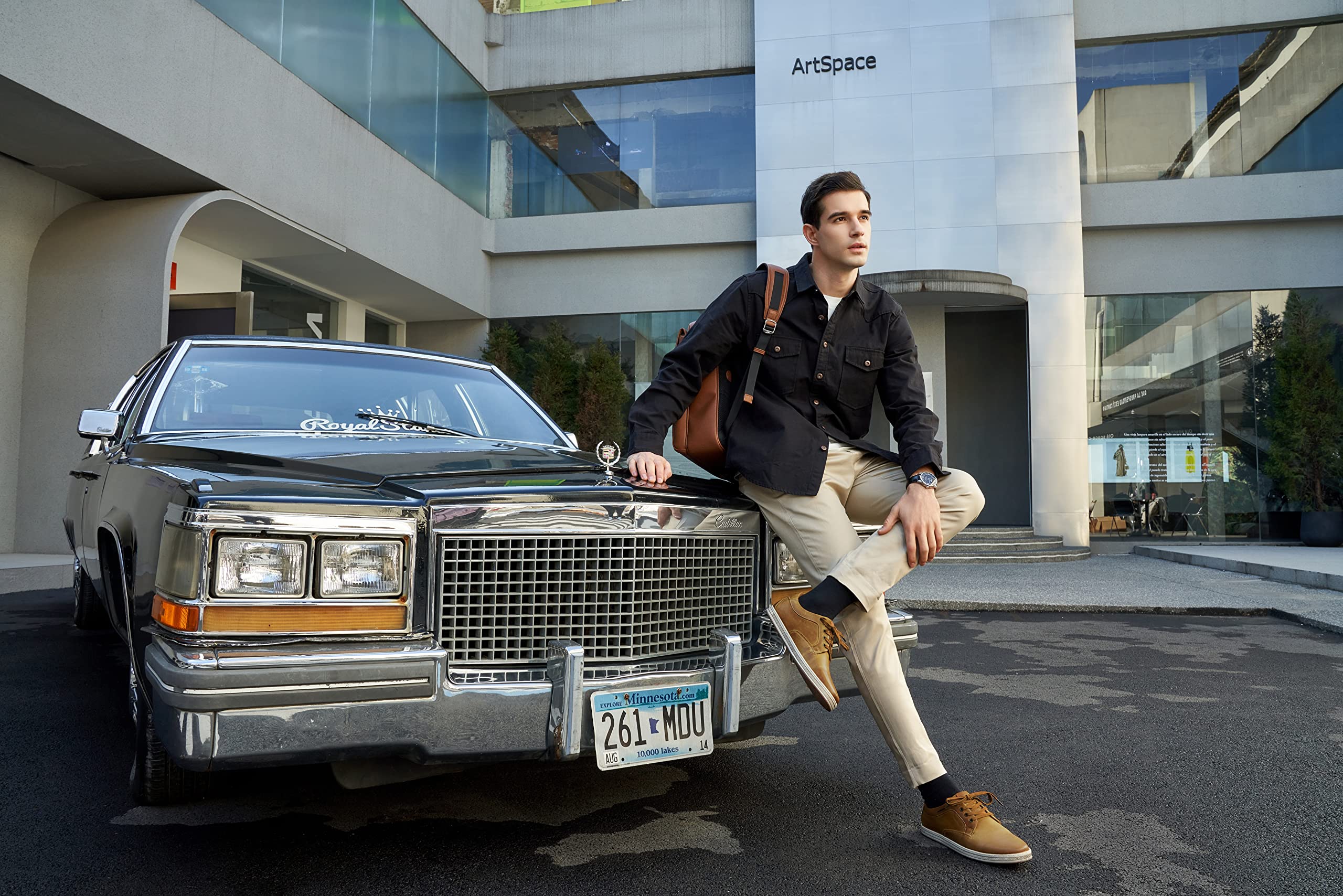 Jousen Men's Fashion Sneakers Leather Retro Casual Shoes for Men Breathable Dress Mens Sneakers