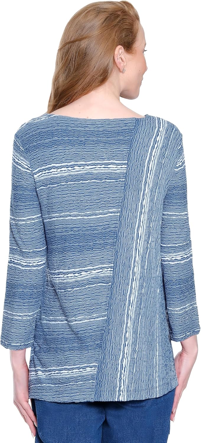Ali Miles womens Textured Knit Pop-over for Women - Image 2