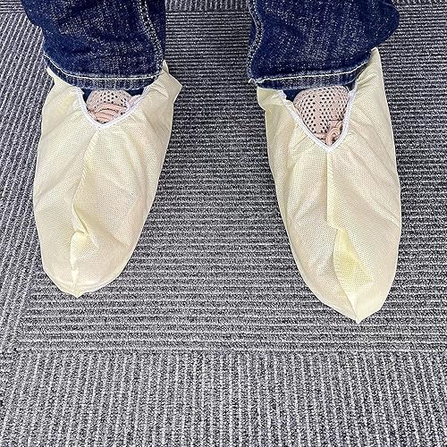Miniatura 6 de AMZ Medical Supply Fundas desechables antideslizantes para zapatos, 18 pulgadas, paquete de 20 (10 pares), fundas amarillas impermeables para botas