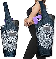 BagYG Printed Yoga Mat Tote Bag - Large Side Pocket, Zipper Storage, Fits Most Mats & Accessories, 37x15.5"