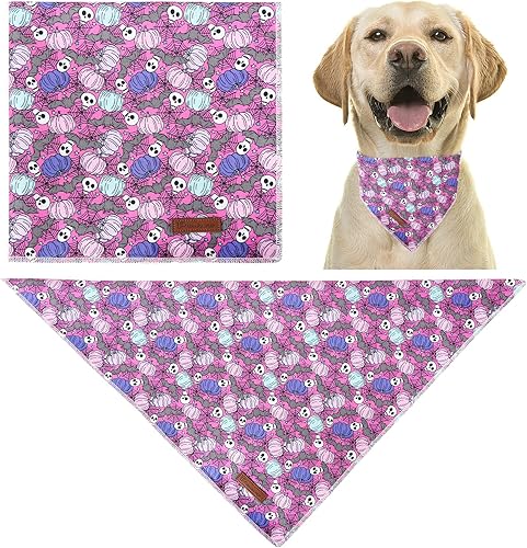 Miniatura 2 de UP URARA PUP Bandana de verano para perro, cómoda bufanda triangular de algodón para perros medianos y grandes, pañuelo lavable para perros machos y