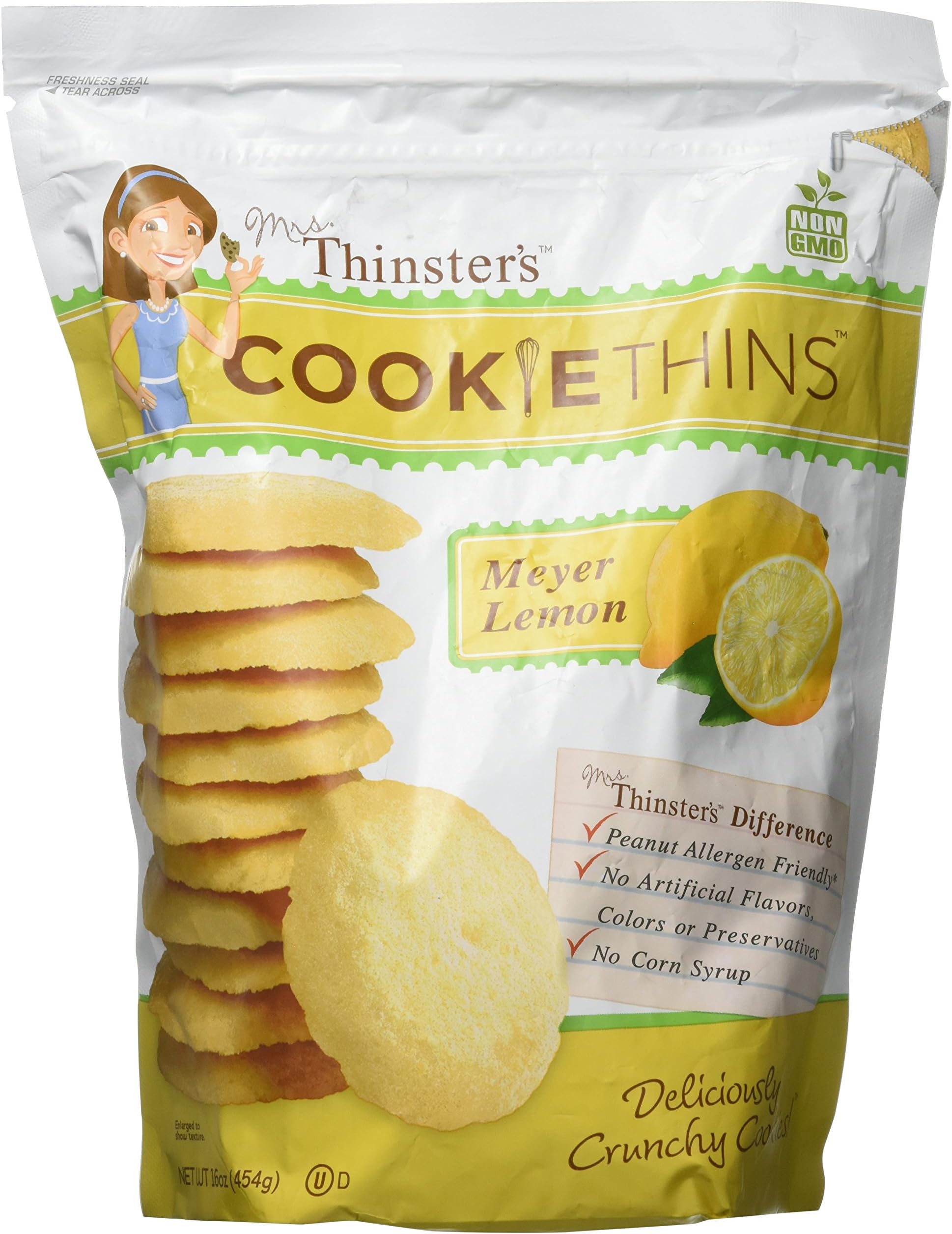 Mrs. Thinster's Meyer Lemon Cookie Thin (16 Oz.), 16 Oz