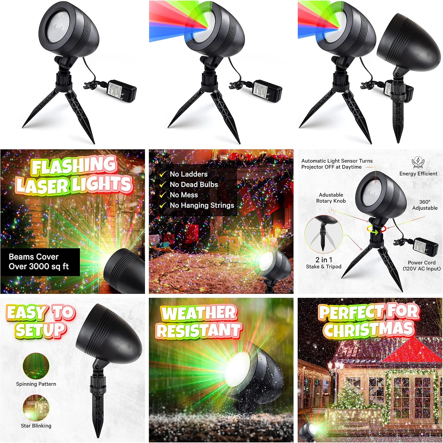 Outdoor Lights Stylish Decorations Moving RGB Projector for Outdoor and Indoor, Waterproof Light Projector with Remote Control with Star Blinking Function