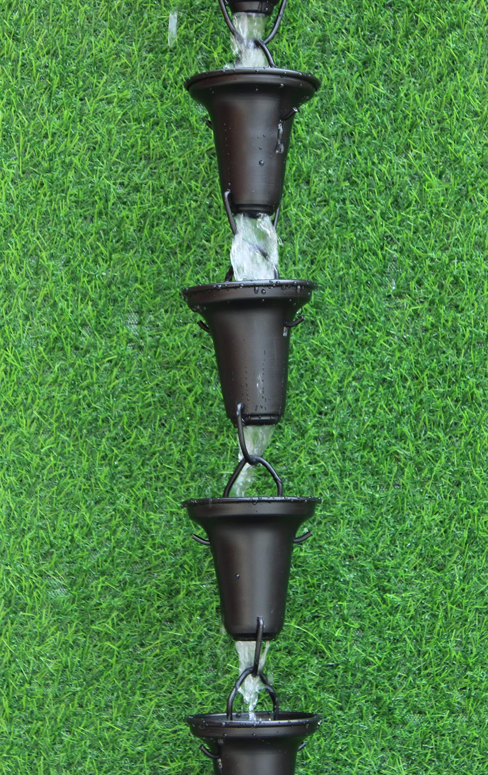 KAM Home Chaîne de pluie évasée 2,4 m (Noir)
