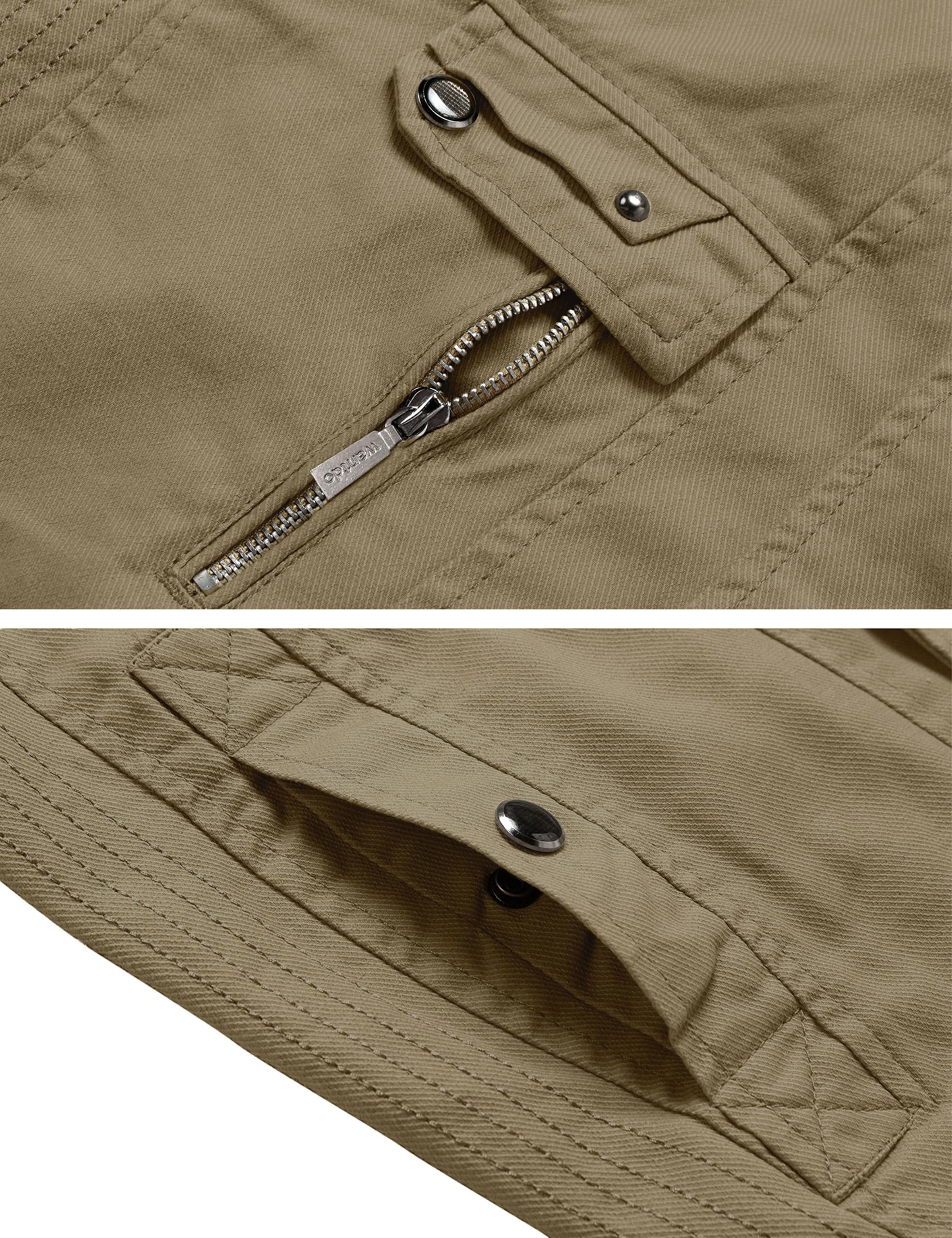 Wantdo Giubbotto Primaverile Uomo Classica Militare Giacca Autunnale | Giacca Cotone, Leggera,Cappotto con Zip,Antivento, Mezza Stagione,Outdoor, Lavoro,Casual,Escursionismo, Uso Quotidiano