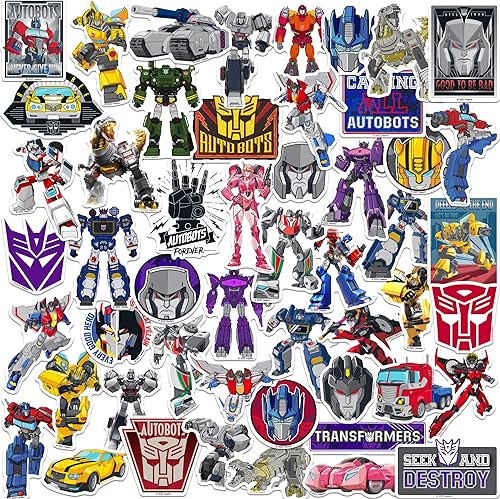 Miniatura 7 de Transformers - Paquete variado de calcomanías de vinilo grandes de lujo, para laptop, botella de agua, álbumes de recortes, tableta, monopatín,