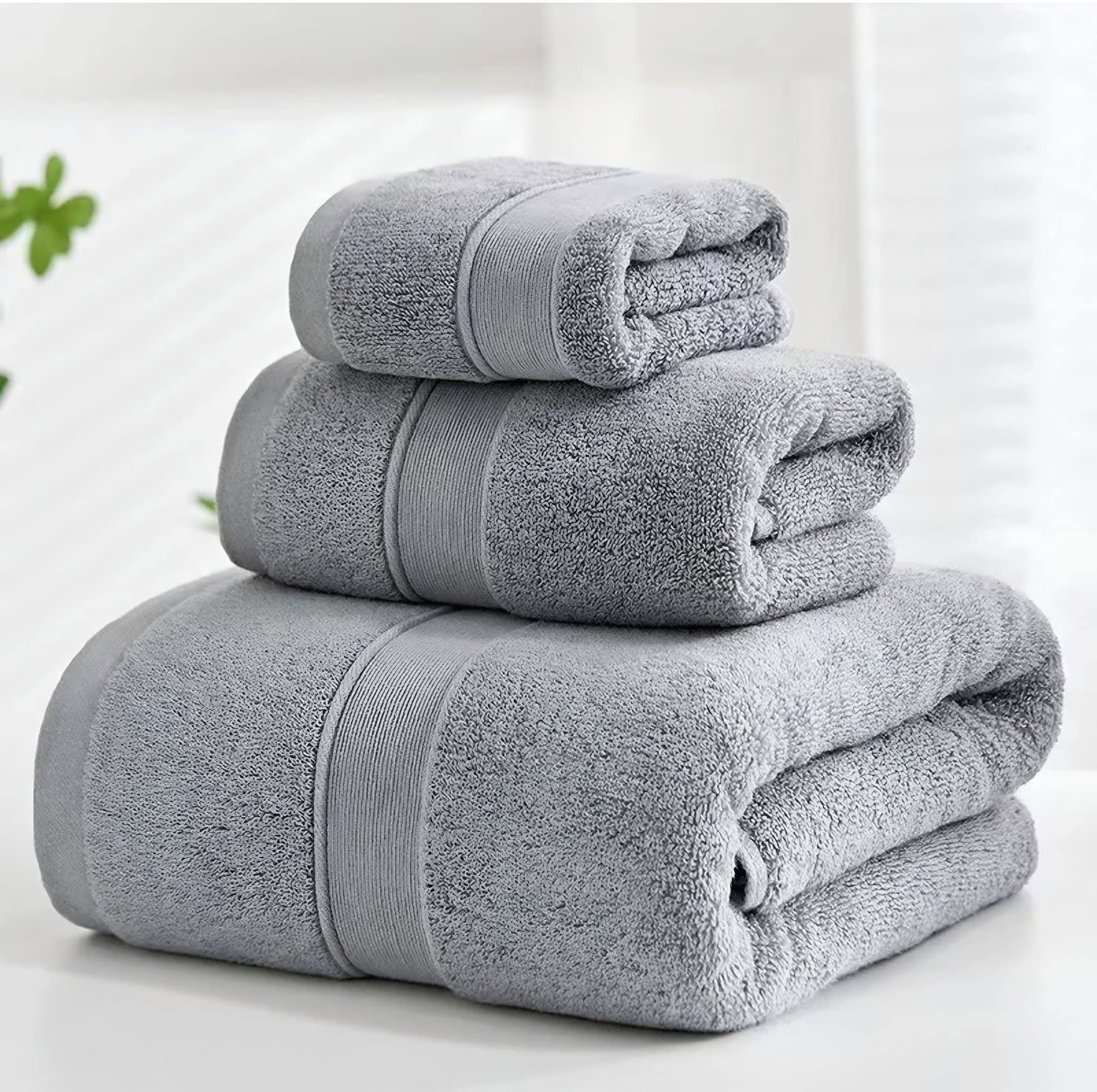 Luxus Handtuch-Set 10-teilig Aus 100% ägyptischer Baumwolle, 600 GSM - Flauschige Bad- & Handtücher
