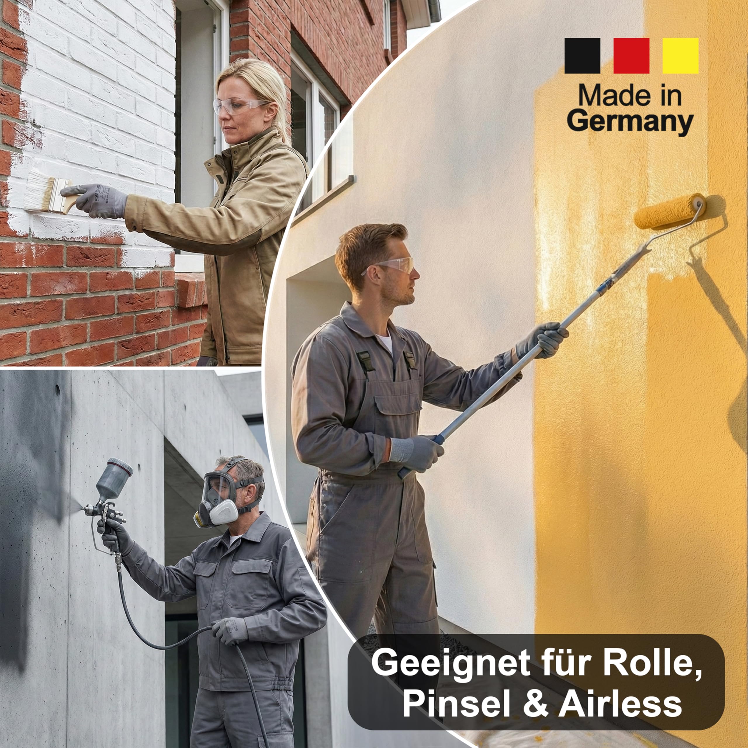 WO-WE Nano Fassadenfarbe W520 Wandfarbe für Außen Mauer Fassade Anthrazitgrau - 750ml