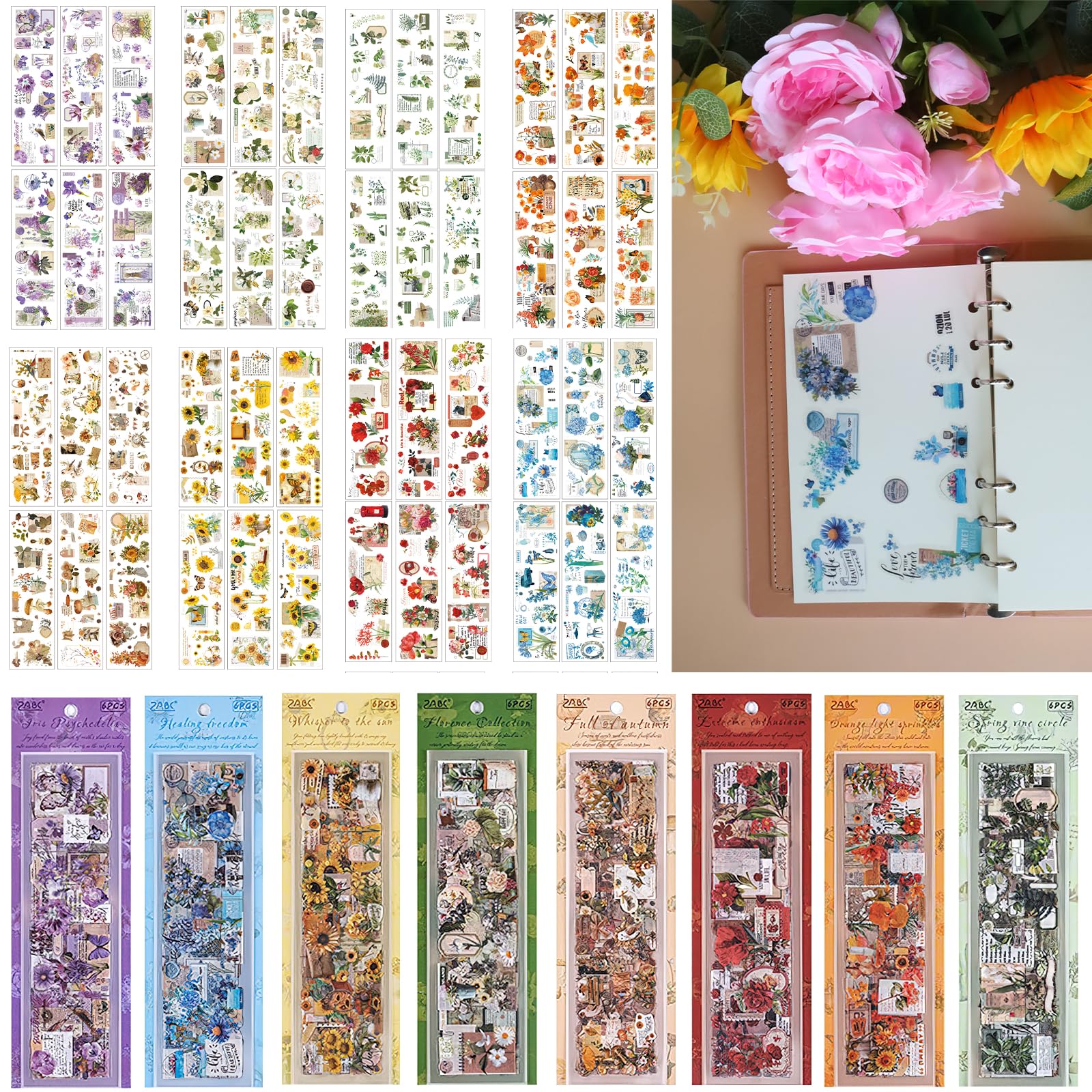 556 pièces/48 feuilles d'autocollants pour scrapbooking