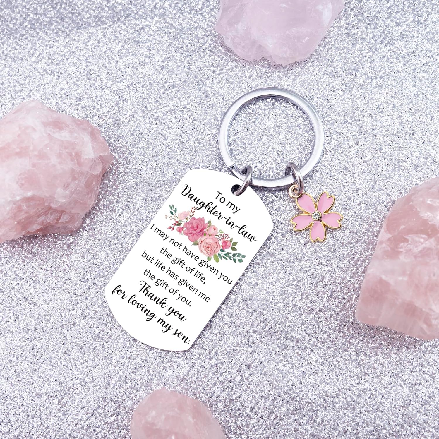 Daughter In Law Gifts from Mother In Law Christmas Gifts for Daughter In Law Wedding Gift for Women Cute Flower Keychain for for Women Birthday Engagement Mothers Day for Her - Image 5