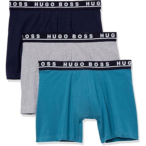 BOSS Men's Cotton Stretch Boxer Brief, Pack of 3