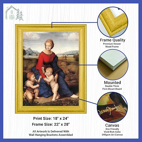 Vista 133 de Cabaña perdida de San Jorge y el dragón de Raphael Impresión en marco plano negro Reproducción de pintura de obras de arte fino Póster 2-San