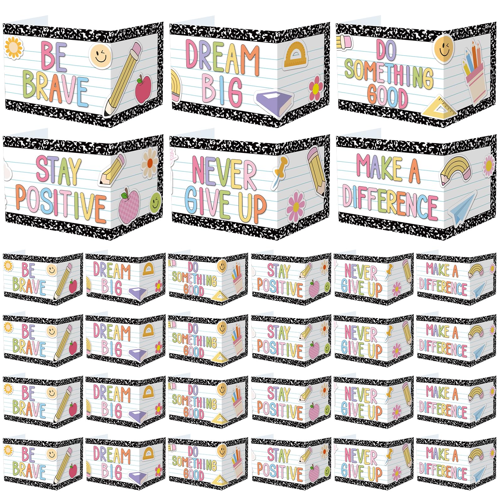 Honoson 24 Pcs Inspirational Privacy Folders for Students