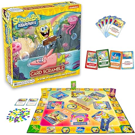 SpongeBob SquarePants Card Scramble Board Game: The Perfect Game Night Adventure for Everyone!