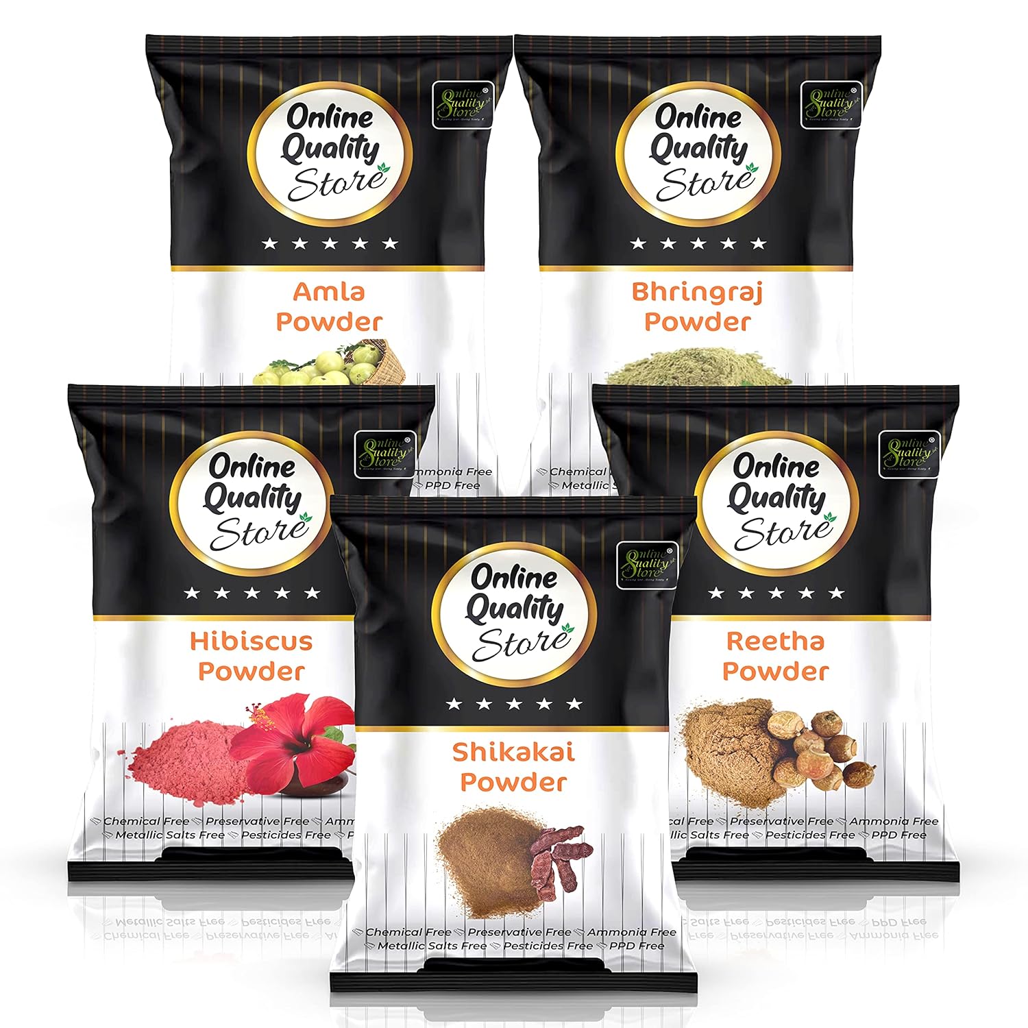 Online Quality Store Amla Reetha Shikakai Bhringraj and Hibiscus Powder for Hair |hair mask 400g