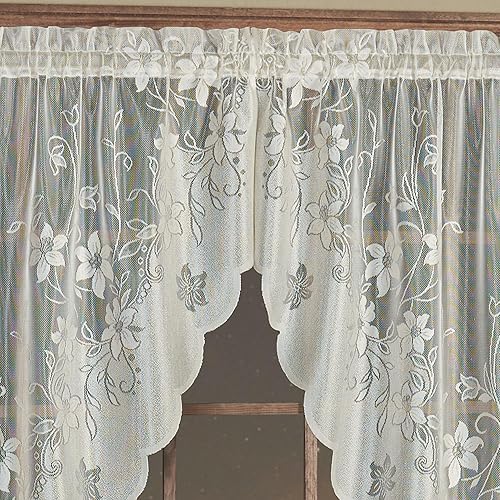Miniatura 10 de Touch of Class Vining Floral Marisol - Cenefa semitransparente para ventana, color degradado, 55 x 20 pulgadas