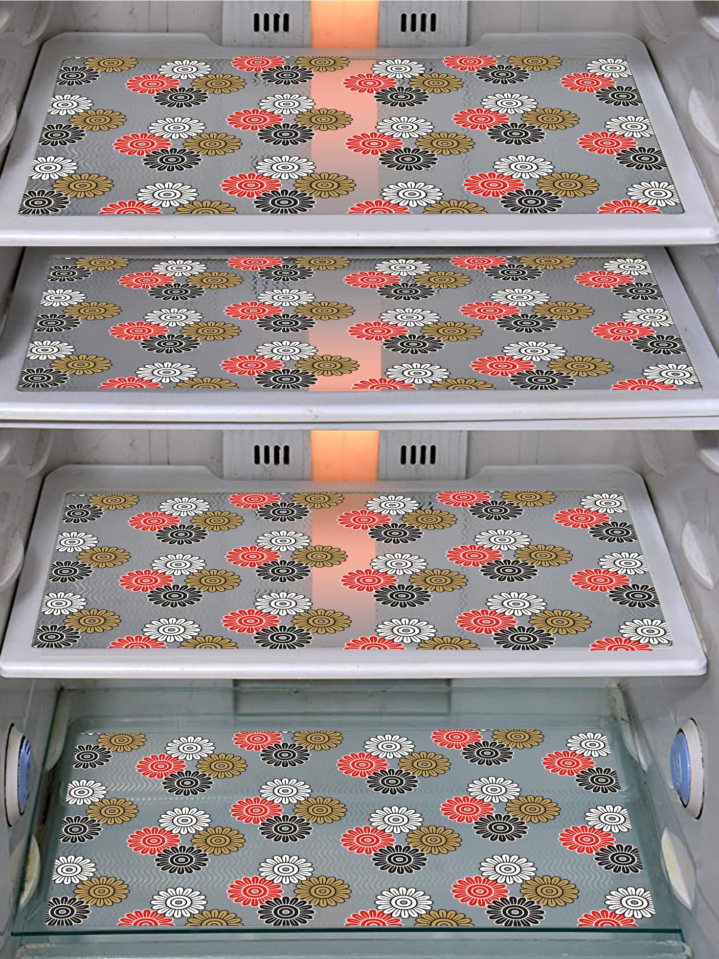 DakshyaIndustries Pack of 4 PVC Fridge Mat/Refrigerator Mat (-Multicolor)-picture-20