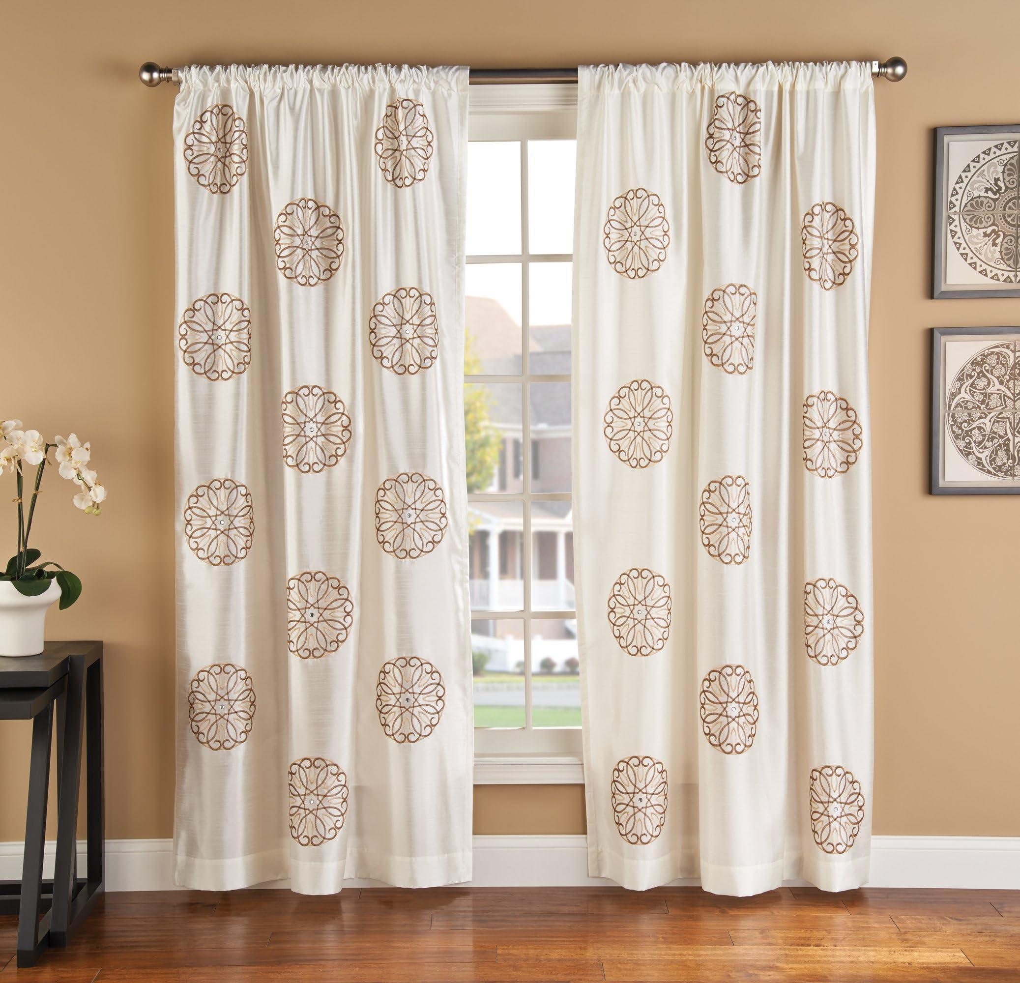 Innovative Textile Solutions Brittany Window Panel, 50 by 95-Inch, Ivory