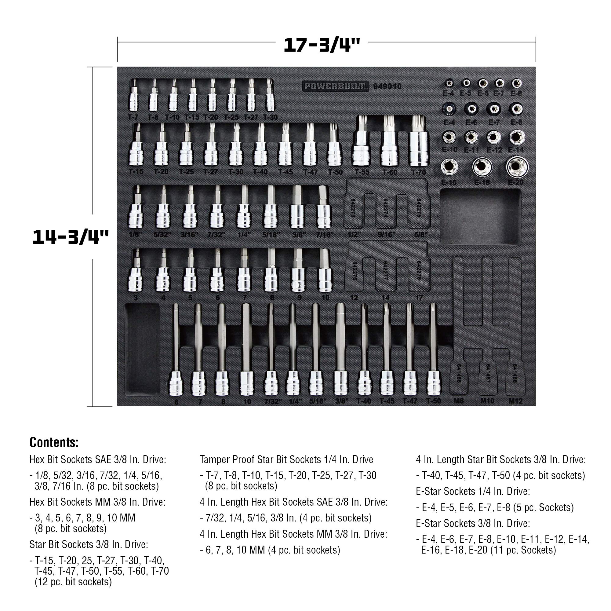 Buy Powerbuilt 64 Piece Bit Socket Set, Hex, Torx, Specialty Bits, Up